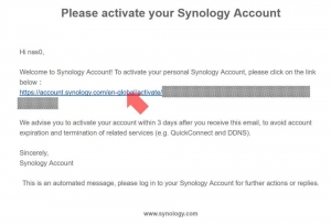 Synologyからのメール